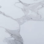 Sutton White and Black Coffee Table - 110cm Glass Top with Marble Effect