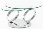 Virgo Swivel Glass Top Round Coffee Table