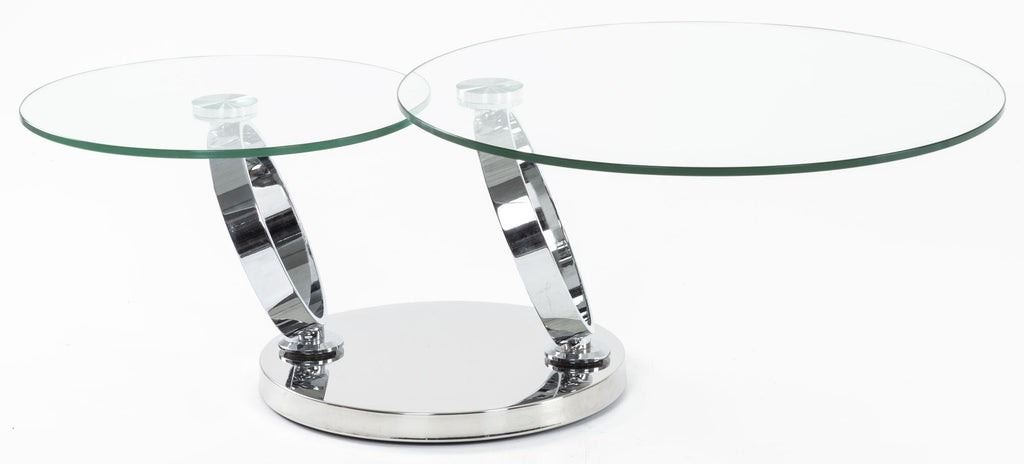 Virgo Swivel Glass Top Round Coffee Table