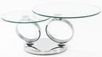 Virgo Swivel Glass Top Round Coffee Table