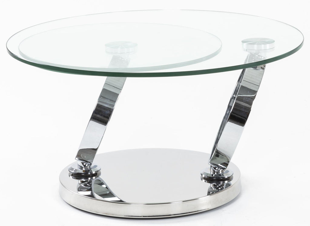 Virgo Swivel Glass Top Round Coffee Table