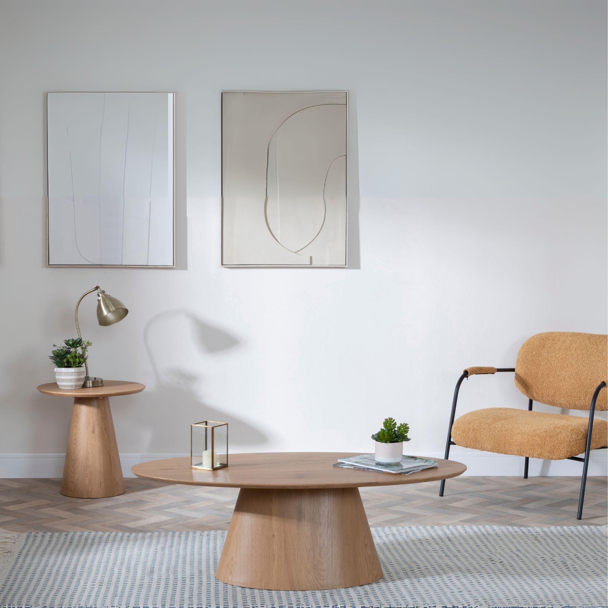 Whitby Oak Oval Coffee Table