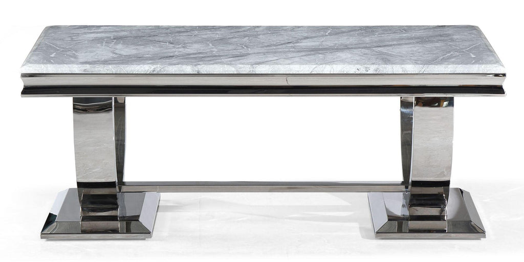 Welby Grey Marble and Chrome Coffee Table