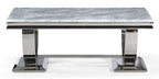 Welby Grey Marble and Chrome Coffee Table
