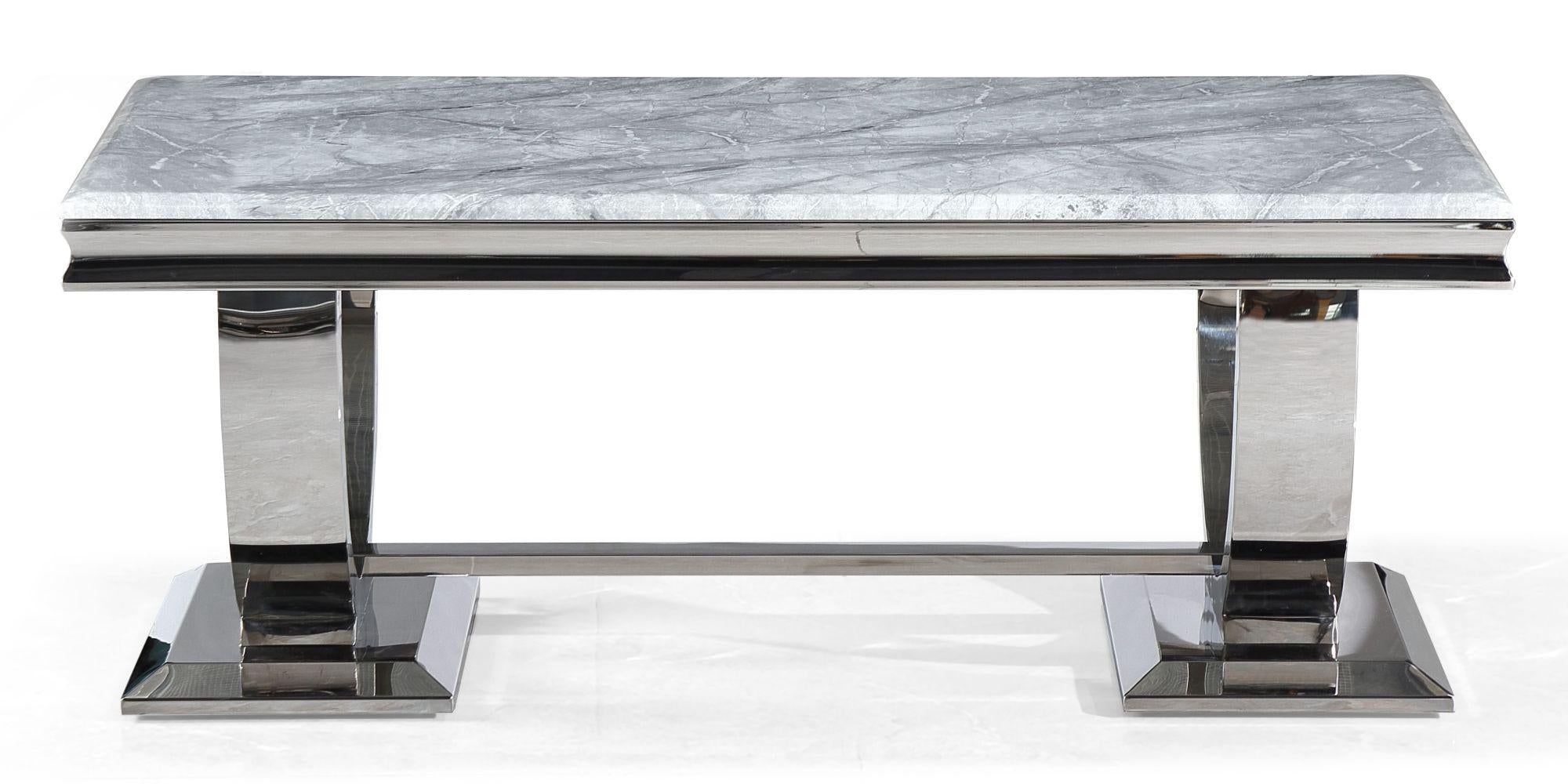 Welby Grey Marble and Chrome Coffee Table