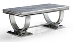 Welby Grey Marble and Chrome Coffee Table