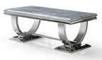 Welby Grey Marble and Chrome Coffee Table