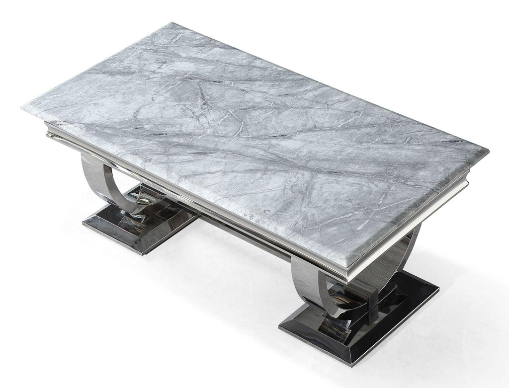 Welby Grey Marble and Chrome Coffee Table