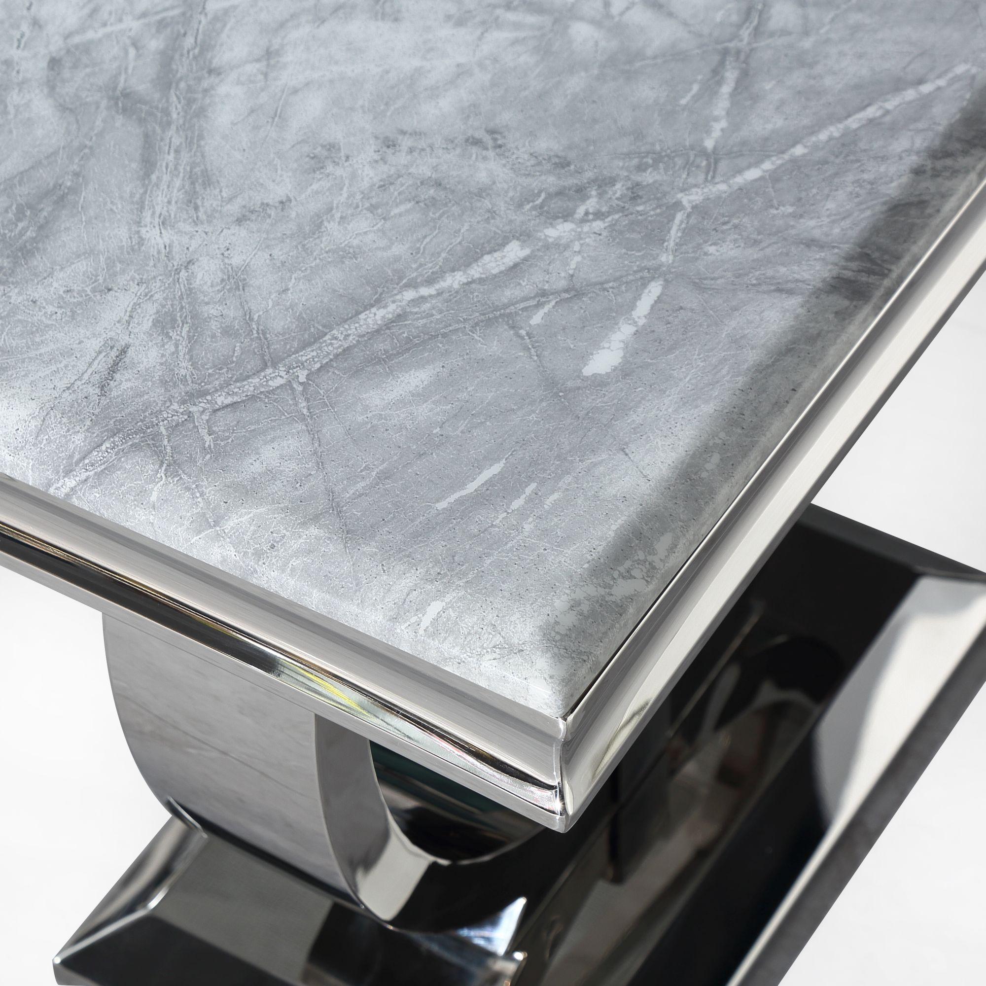 Welby Grey Marble and Chrome Coffee Table