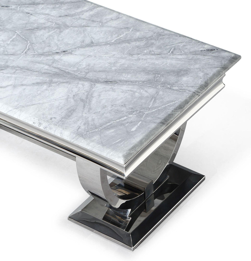 Welby Grey Marble and Chrome Coffee Table