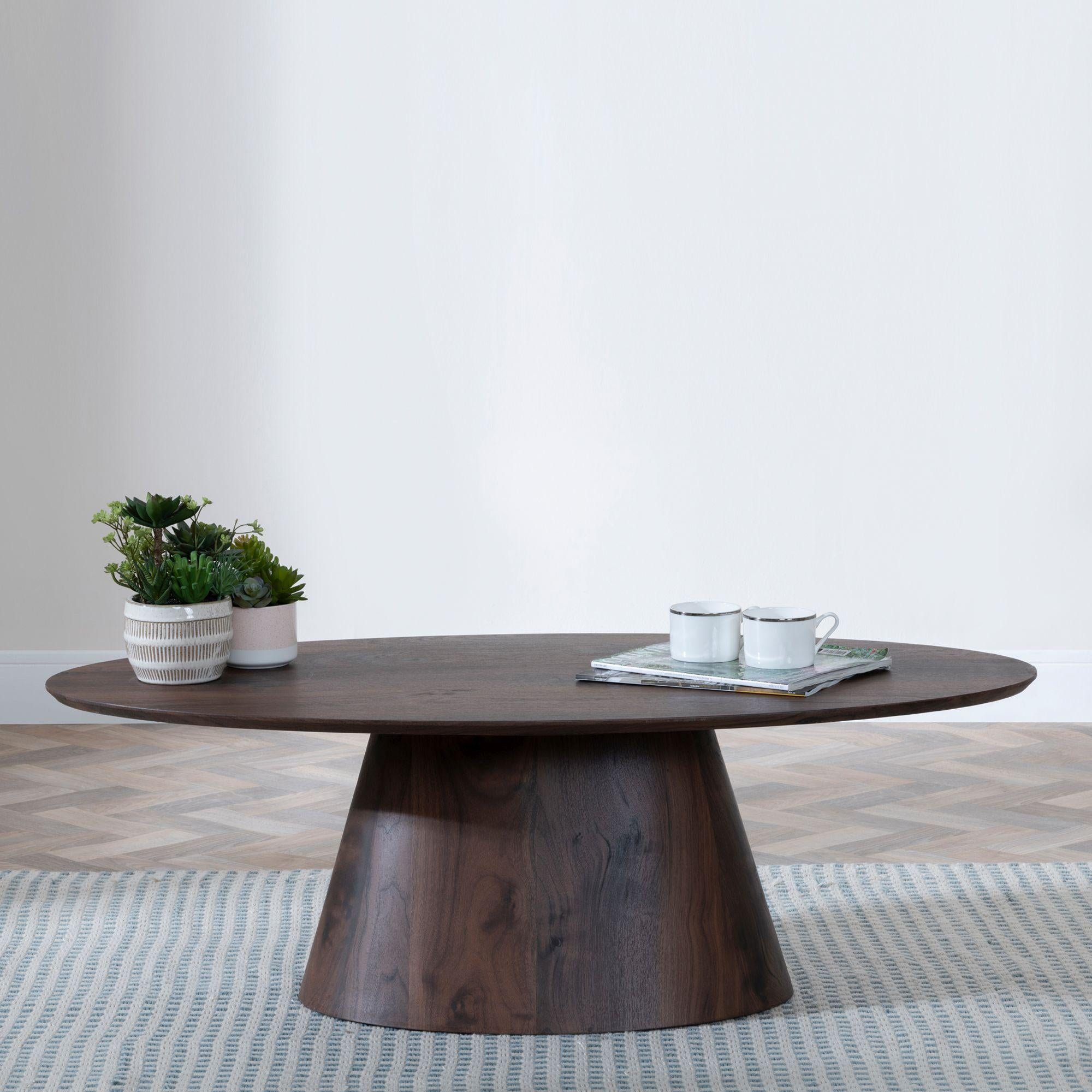 Whitby Walnut Oval Coffee Table