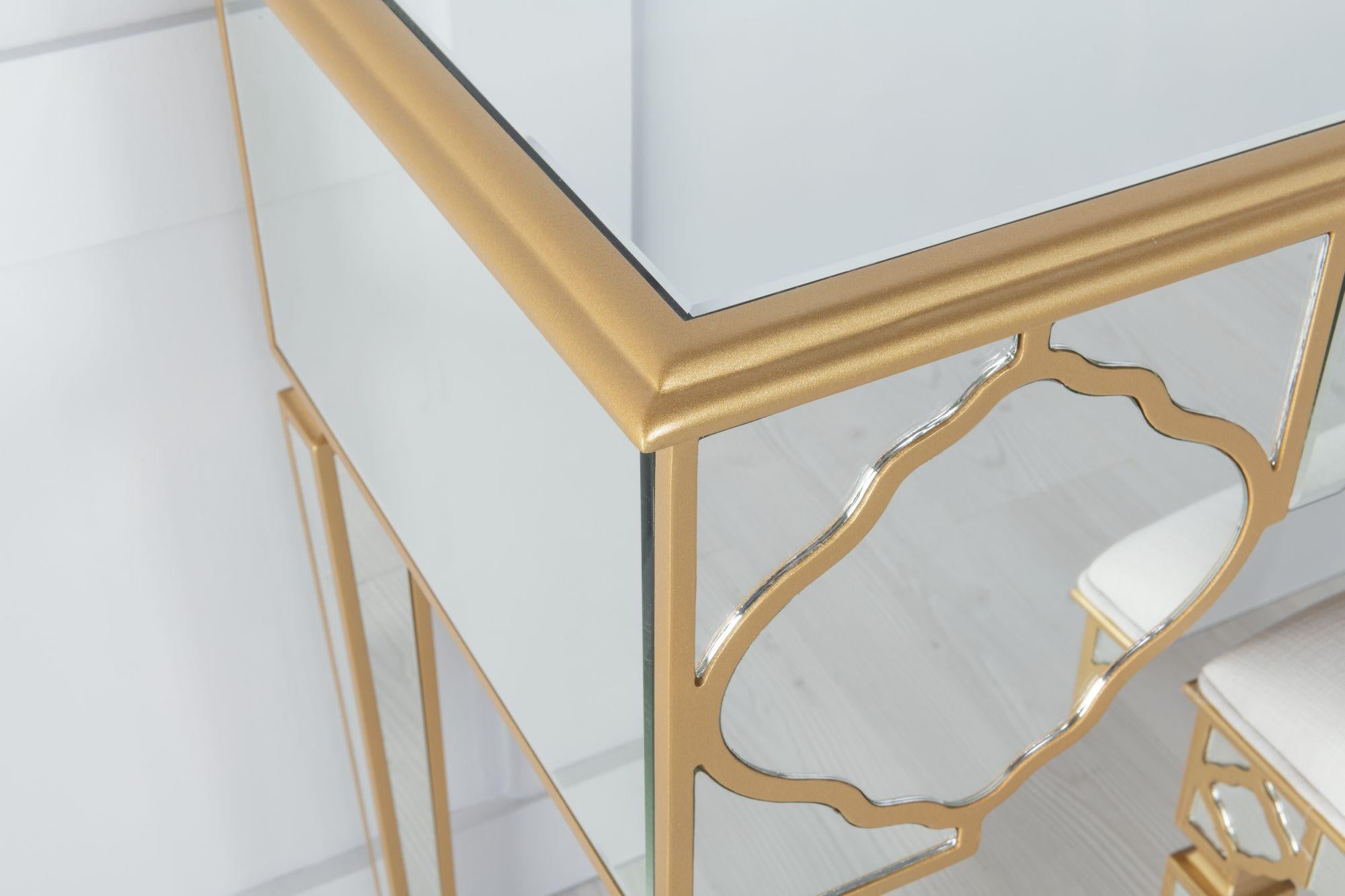 Cairo Mirrored Gold Trim Dressing Table