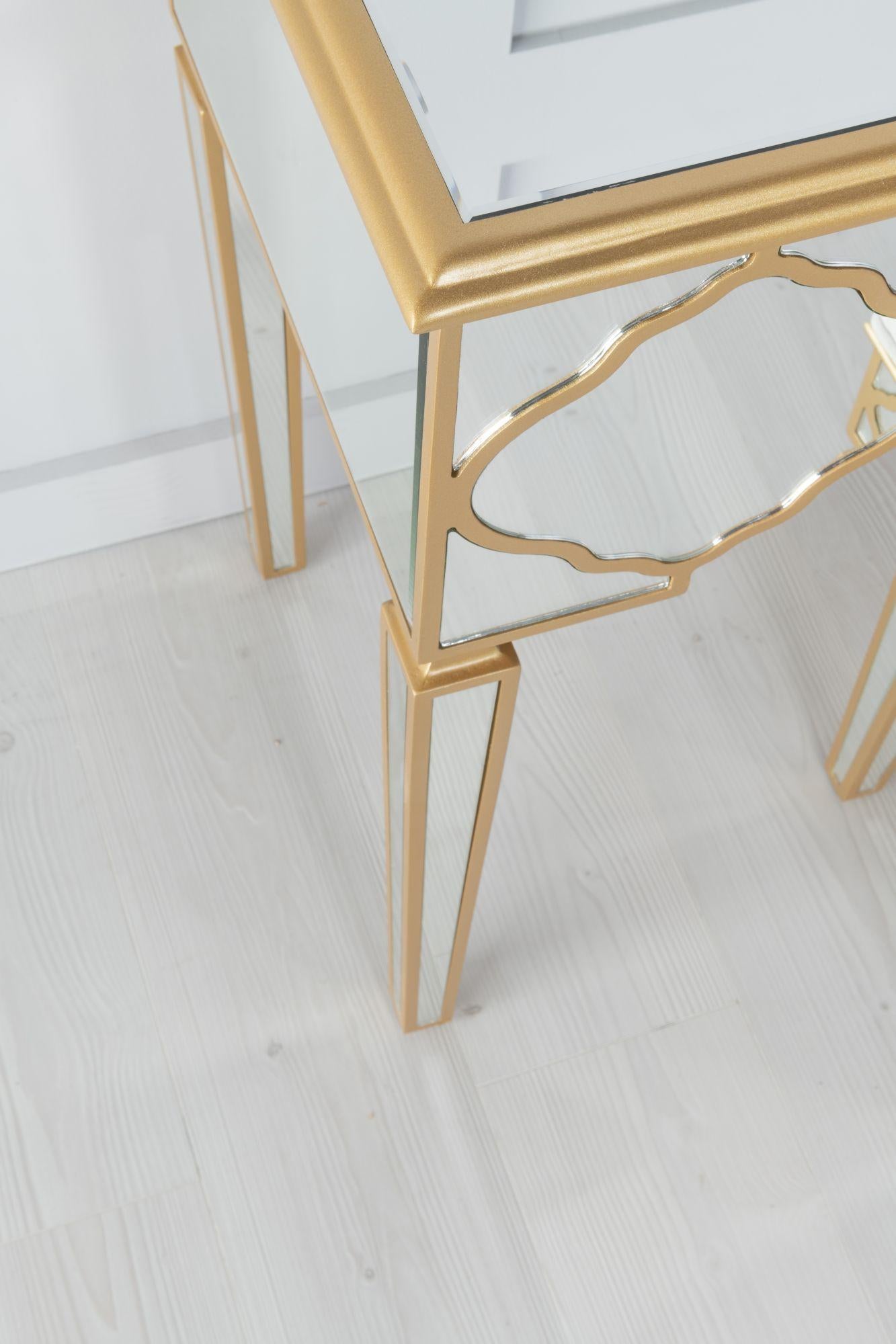 Cairo Mirrored Gold Trim Dressing Table