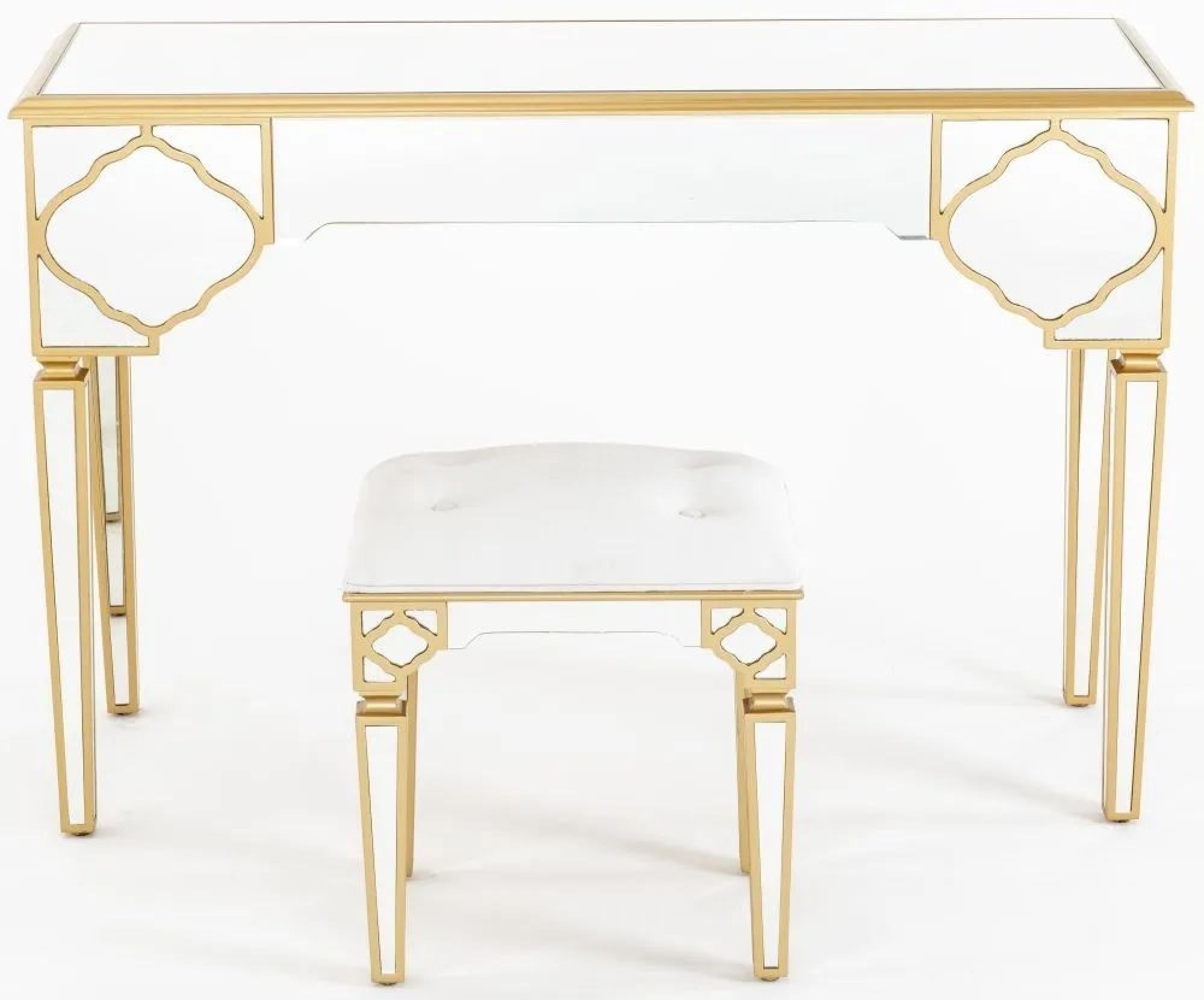 Cairo Mirrored Gold Trim Dressing Table