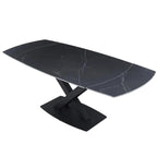Atlanta Black Sintered Stone Extending Dining Table with Black Cross Base - 140cm-200cm