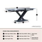 Atlanta Black Sintered Stone Extending Dining Table with Black Cross Base - 140cm-200cm
