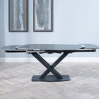 Atlanta Black Sintered Stone Extending Dining Table with Black Cross Base - 140cm-200cm