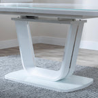 Alpen White Gloss Extending Dining Table with Glass Top