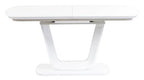 Alpen White Gloss Extending Dining Table with Glass Top