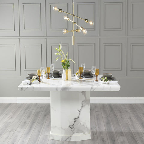 Athens White Marble Dining Table - 160