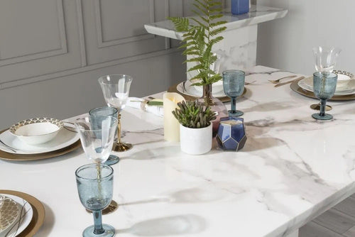 Athens White Marble Dining Table - 160