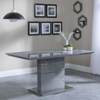 Brice 6 Seater Grey Gloss Dining Table - 160cm