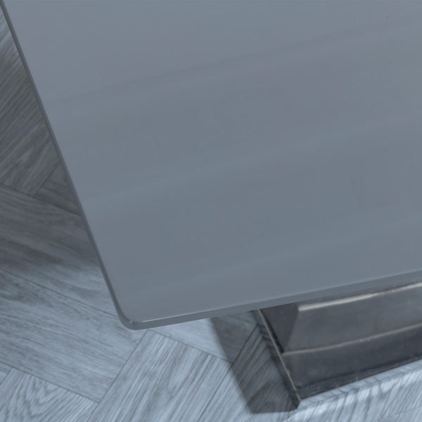 Brice 6 Seater Grey Gloss Dining Table - 160cm