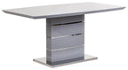 Brice 6 Seater Grey Gloss Dining Table - 160cm