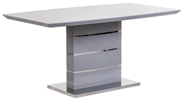 Brice 6 Seater Grey Gloss Dining Table - 160cm