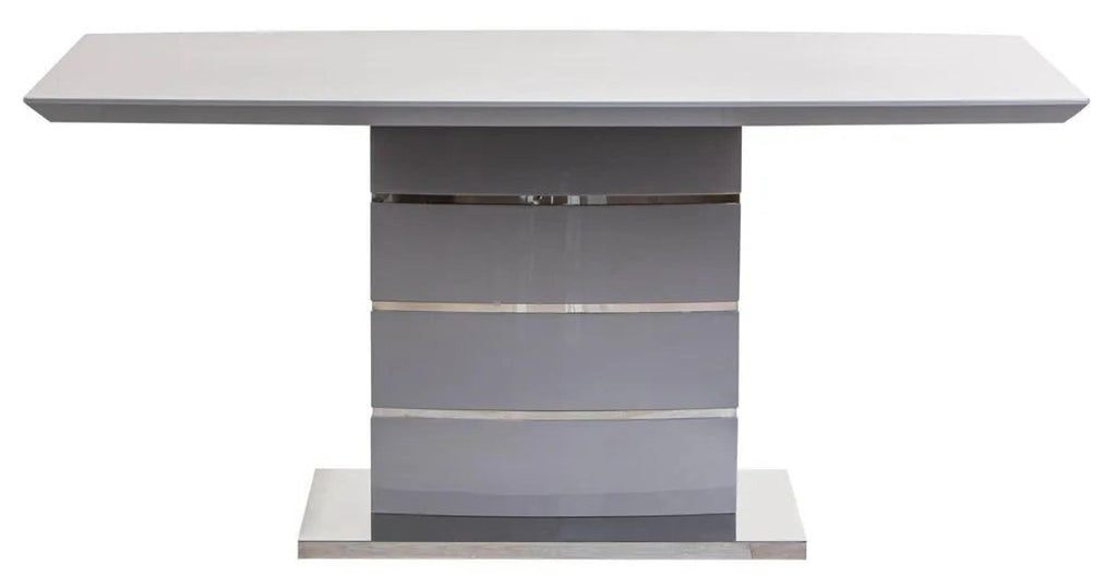 Brice 6 Seater Grey Gloss Dining Table - 160cm