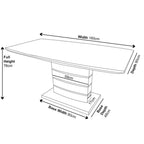 Brice 6 Seater Grey Gloss Dining Table - 160cm