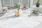 Cannes 130cm White Marble Round Dining Table