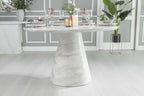 Cannes 130cm White Marble Round Dining Table
