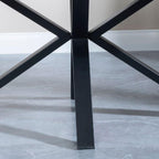 Cadell Grey Concrete Effect 6 Seater Dining Table with Black Spider Legs