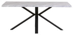 Cadell Grey Concrete Effect 6 Seater Dining Table with Black Spider Legs