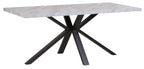 Cadell Grey Concrete Effect 6 Seater Dining Table with Black Spider Legs