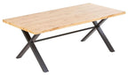 Cadell Industrial Oak Effect 8 Seater Dining Table with Black Cross Legs