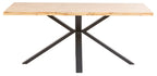 Cadell Industrial Oak Effect 6 Seater Dining Table with Black Spider Legs