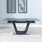 Delta Black Sintered Stone Extending Dining Table