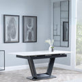 Delta White Sintered Stone Extending Dining Table