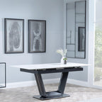 Delta White Sintered Stone Extending Dining Table