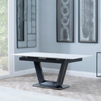 Delta White Sintered Stone Extending Dining Table