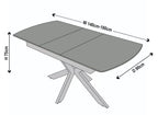 Eva White Sintered Stone Extending Dining Table with Black Star Base