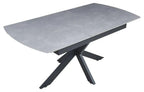 Eva Grey Sintered Stone Extending Dining Table with Black Star Base