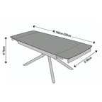 Flavia White Sintered Stone Extending Dining Table with Black Cross Base - 160cm-220cm