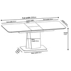 Gino Black Ceramic Extending Dining Table With Bronze Pedestal Base
