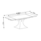 Gigi Black Ceramic Extending Dining Table with Black Pedastal Base - 140cm - 200cm