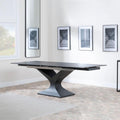 Gigi Black Ceramic Extending Dining Table with Black Pedastal Base - 160cm - 240cm