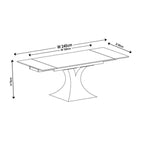 Gigi Black Ceramic Extending Dining Table with Black Pedastal Base - 160cm - 240cm