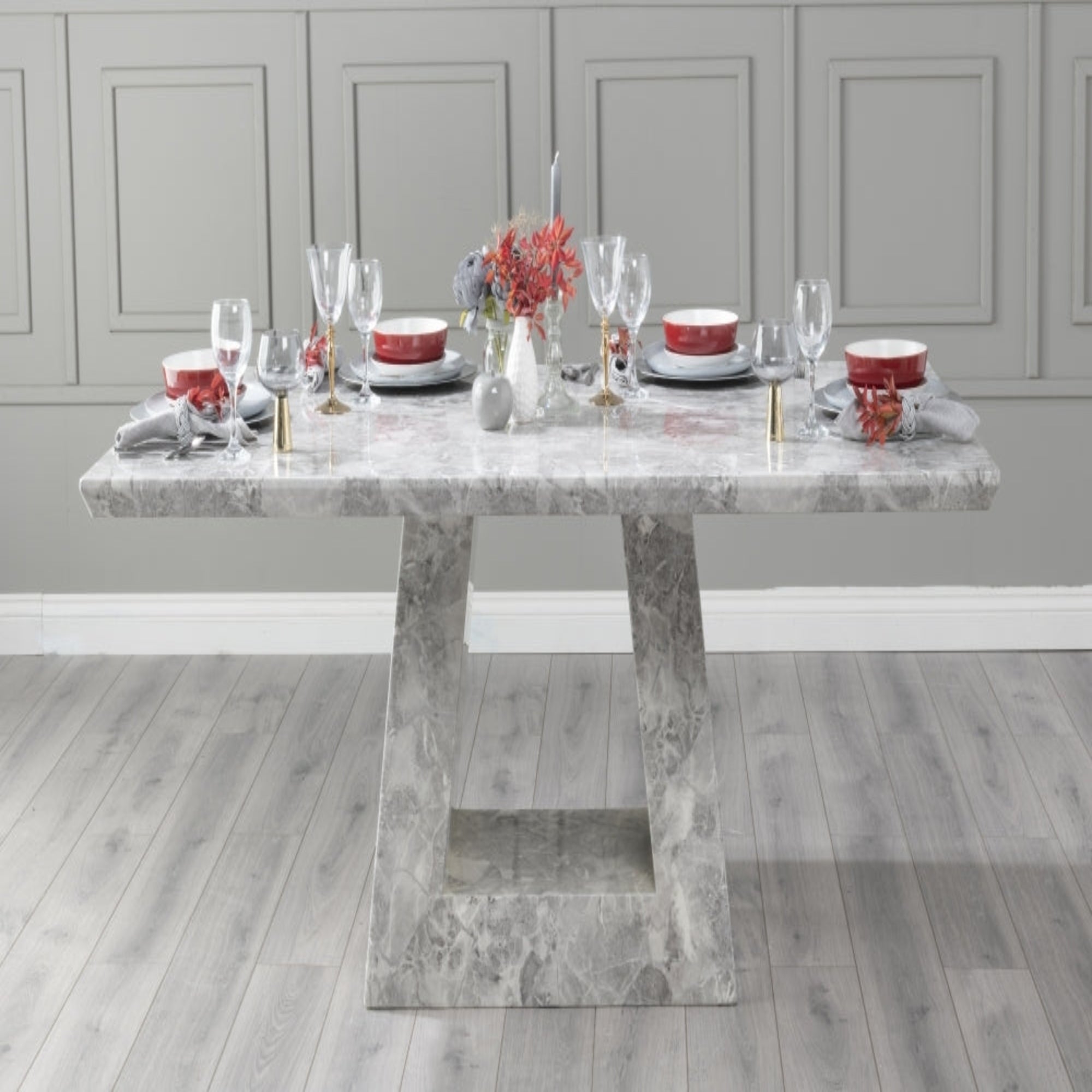 Hugo Grey Marble Dining Table - 200